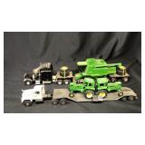 2 John Deere Semis with equipment 1/64