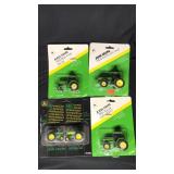 (4) John Deere Tractors 1/64 Scale