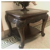 Ornate Lamp Table w/ Glass Top Ornate Lamp Table w/ Glass Top