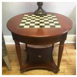 Chess Table w/ Two Drawers and Chess Pieces