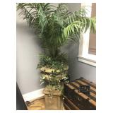 Decorative Planter on Pedestal w/ Plant