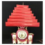 Vintage Porcelain Lamp with Clock Vintage Porcelain Lamp with Clock