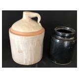 13 Inch #2 Stone Jug, 9 Inch Stone Jar