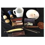 Straight Razors, Brushes, Mug, Coin Purse