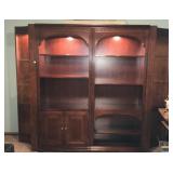 Lighted Cherry Bookshelf Unit