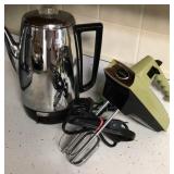 Stainless Percolator, Sunbeam Mixer