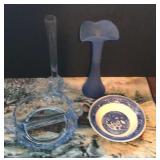 Blue Vase, Divided Dish, Bud Vase, Bowl