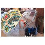 (9) Umbrellas and Brass Stand; Cane (9) Umbrellas and Brass Stand; Cane