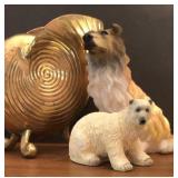 Small Porcelain Howard Miller Clock, Animal Small Porcelain Howard Miller Clock, Animal