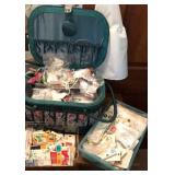 Sewing Notions and Quilted Sewing Box Sewing Notions and Quilted Sewing Box
