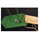 Green Plastic Swim Bag, Yellow Leather Express Bag Green Plastic Swim Bag, Yellow Leather Express Bag