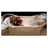 Baby Bassinet and Stuffed Animals