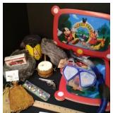 Toys; Coon Skin Hats, Drum, Pouches, and More