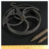 Pulley Wheel and 2 Plumb Bobs