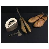 Sad Iron, Shoe Stretchers, Miniature Cast Iron