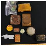 Variety of Leather Coin Purses, Pill Box, Pencil S