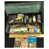 Metal Tackle Box with a Variety of Lures