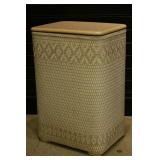 Vintage Wicker Hamper with Pink Top