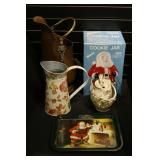 Coke Tray, Copper  Bucket, Musical Santa Cookie Ja