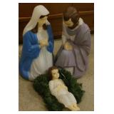 Illuminated Nativity Set: Mary, Joseph, Baby