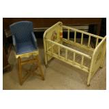 Vintage Metal Doll Bed, 25 x 15 x 21