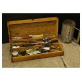 Pampered Chef BBQ Tools in Wood Box