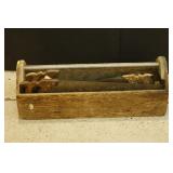 Wood Tool Box with Hand Saws