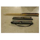 2 Pool Cues with Carrying Bags