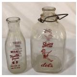 (2) Milk Bottles