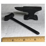 Toy Cast Anvil and Hammer