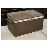 Brown Wicker Like Storage Box
