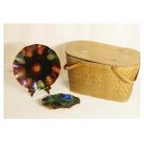 Picnic Basket, 2 Colorful Wall Hangings