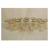 12 Small Coors Cups with Gold Trim
