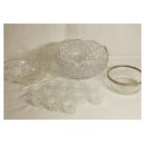 Cut Glass Punch Bowl with Ladle