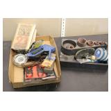 Staple Gun and Staples, Sharpening Stone, Clamps