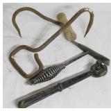 2 Vintage Hay Hooks, Vintage Wood Stove Tool