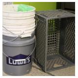 5 Gallon Buckets, Grey Plastic Container