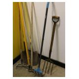 Tree Saw, Potato Fork, Hoe, Shovel, Rake