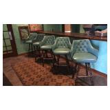 (5) Turquoise Colored Bar Stools