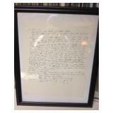 Framed Letter