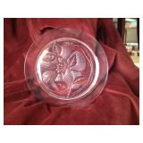 1966 Lalique Crystal Floral Plate