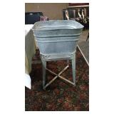 Galvanized Wash Tub on Stand