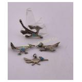 Native Silver Brooch Pins & Pendent  4 Pc Lot