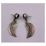 Native Earrings Sterling Silver, Purple Stones