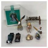 VTG Toy Metal Wagon Wheels w/ Axle, Die Cast