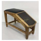 VTG Oak Shoe Fitting Stool w/ Padded Seat
