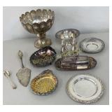 VTG Silver Plate Items: Bowls, Butter Dish, Salt &