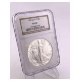 1987 Silver Eagle NGC MS69 One Troy Ounce Fine