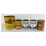 VTG Metal Oil Can: Pennzoil One Gallon, Texaco