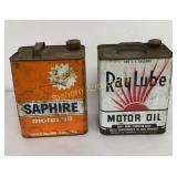 VTG 2 Gallon Metal Cans Ray Lube, Sapphire